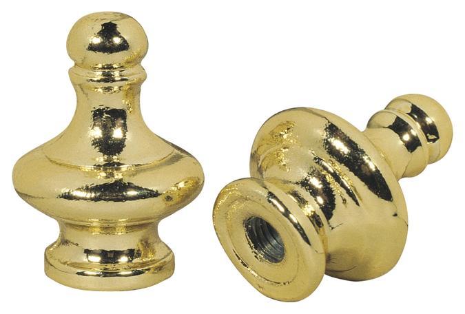 2 Lamp Finials Brass Finish