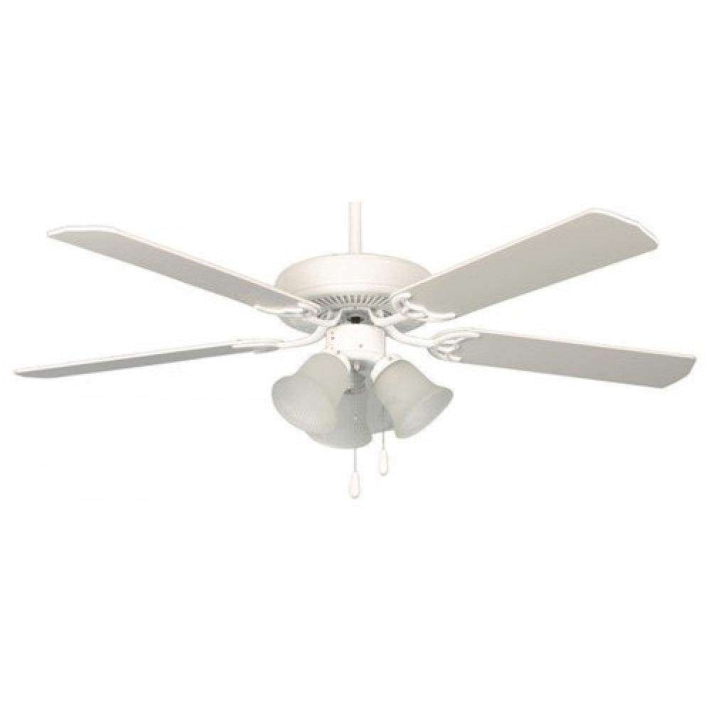 52" White Ceiling Fan with Light Kit