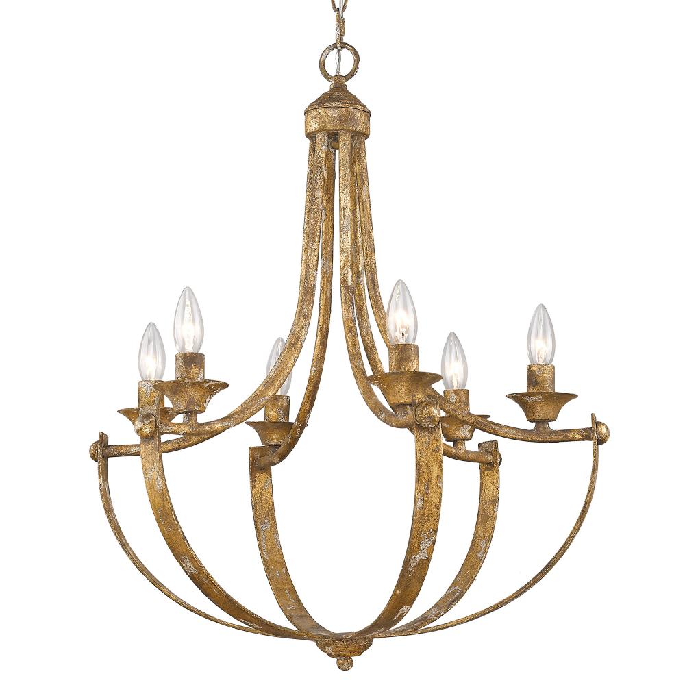 Victoria 6-Light Chandelier in Heirloom Gold