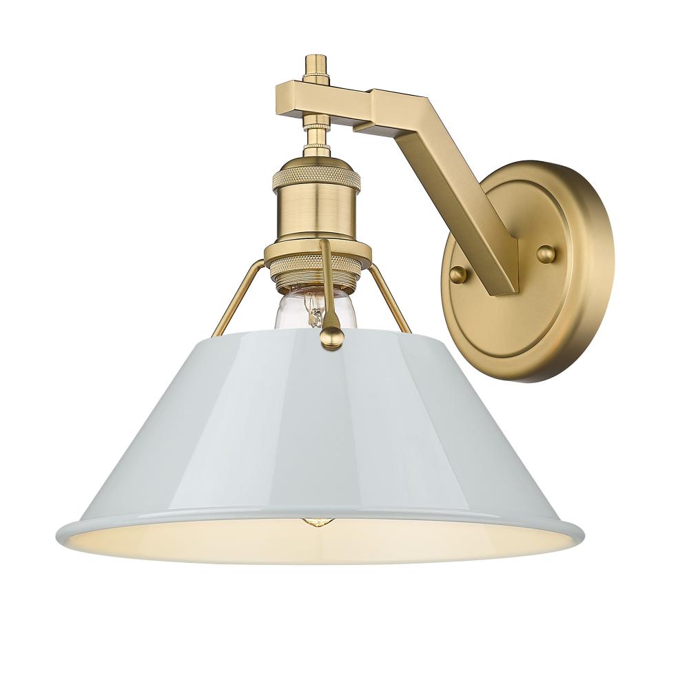 Orwell BCB 1 Light Wall Sconce in Brushed Champagne Bronze with Dusky Blue shade