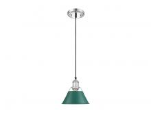 Golden 3306-S CH-GN - Orwell 7.5" Wide Small Pendant in Chrome with Pine Green