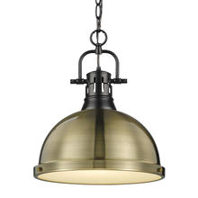 Golden 3602-L BLK-AB - Duncan Large Pendant with Chain