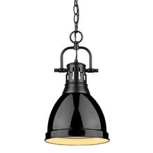 Golden 3602-S BLK-BK - Duncan Small Pendant with Chain