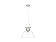 Golden 3604-L PW-CLR - Duncan 1-Light Pendant with Rod in Pewter with Clear Glass