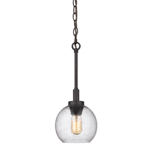 Golden 4855-M1L RBZ-SD - Galveston Mini Pendant in Rubbed Bronze with Seeded Glass