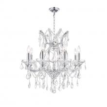 CWI LIGHTING 8311P24C-9 (Clear) - Maria Theresa 9 Light Up Chandelier With Chrome Finish