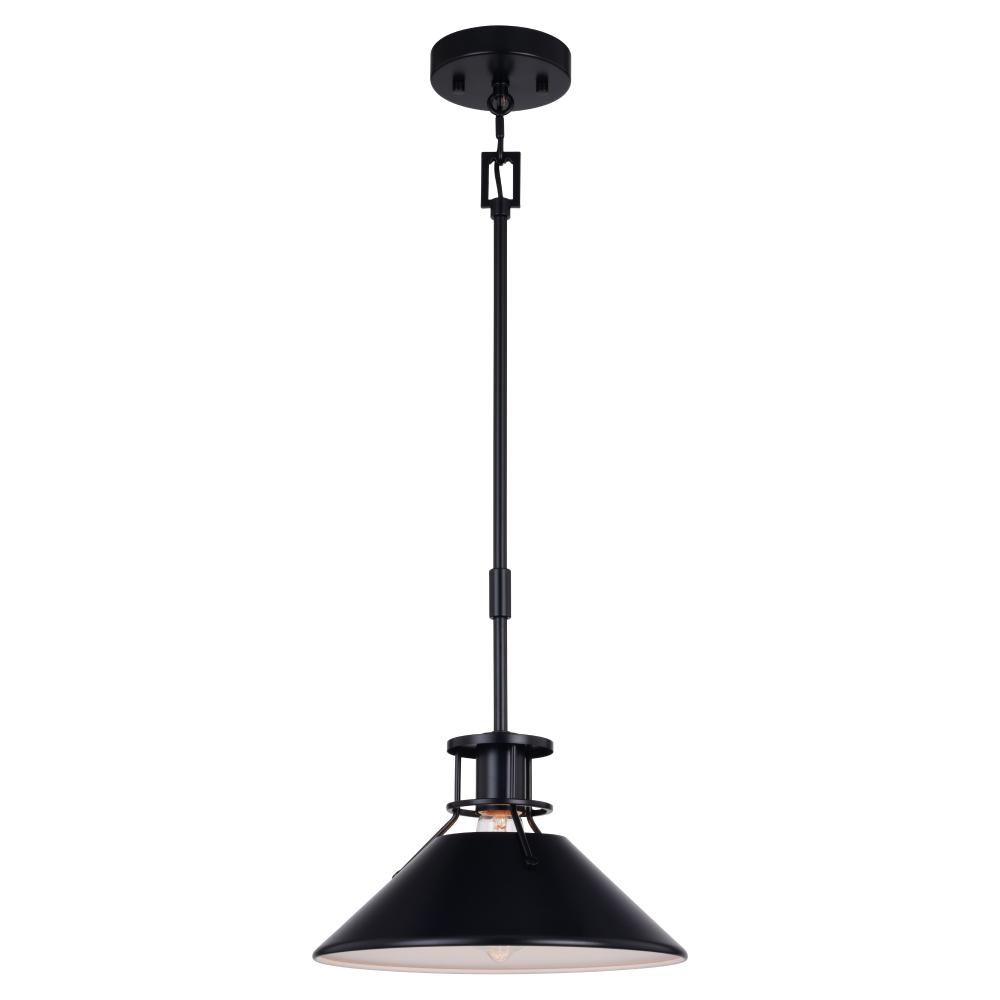 Canton 11.5-in. Pendant Black and Matte White