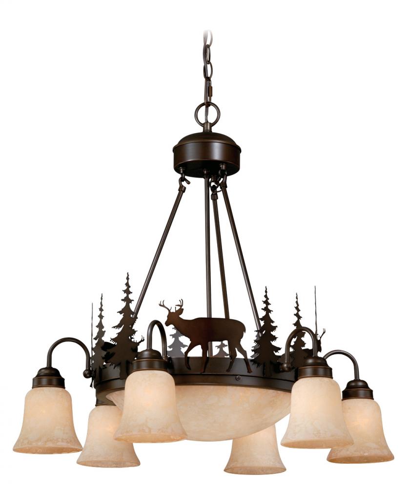 Bryce 9L Deer Chandelier Burnished Bronze