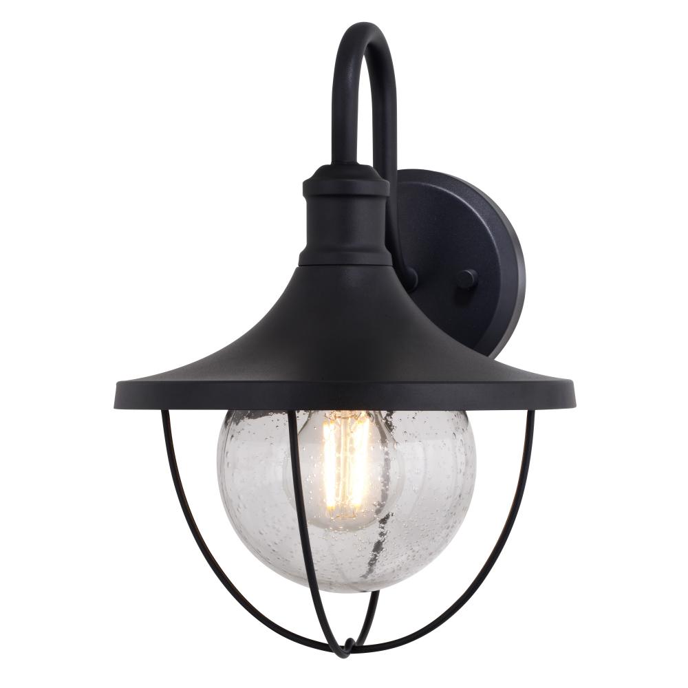 Dunlap 9-in. W Outdoor Wall Light Textured Black