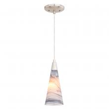 Vaxcel International P0410 - Milano 4.25-in. Mini Pendant Marble Swirl Satin Nickel