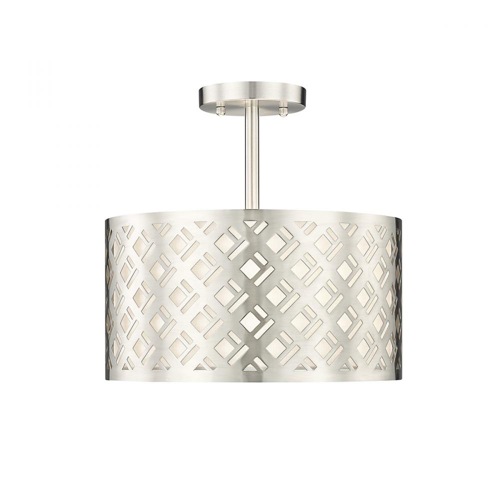 Gracelan 2-Light Semi-Flush Ceiling Mount Brushed Nickel