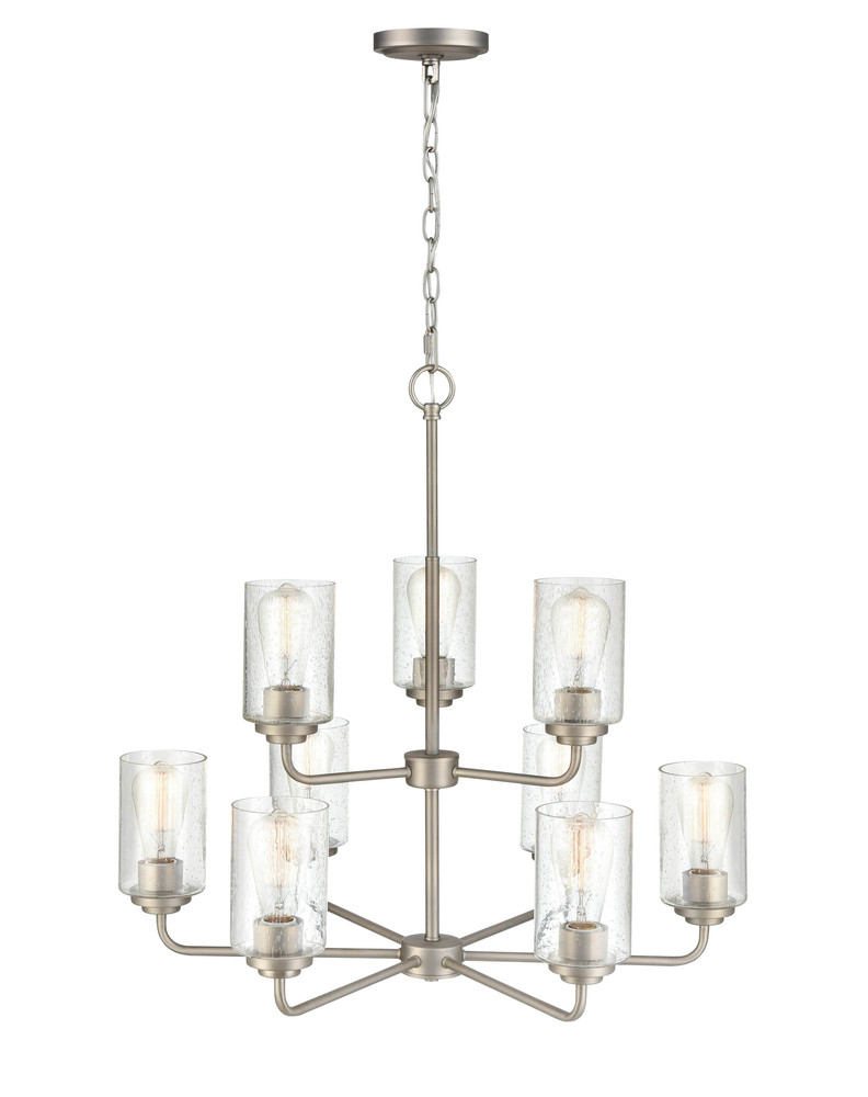 Moven 9-Light Chandelier Ceiling Light Satin Nickel