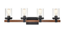 Millennium 3804-MB/WG - Taos 4-Light Vanity Matte Black/Wood Grain