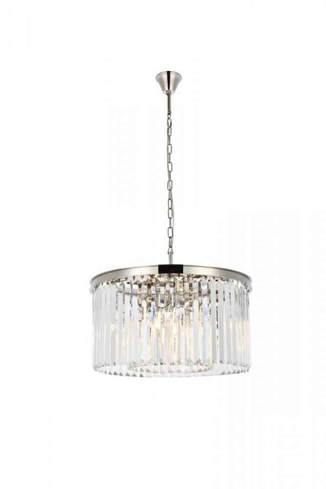 Sydney 8 light polished nickel Chandelier Clear Royal Cut Crystal