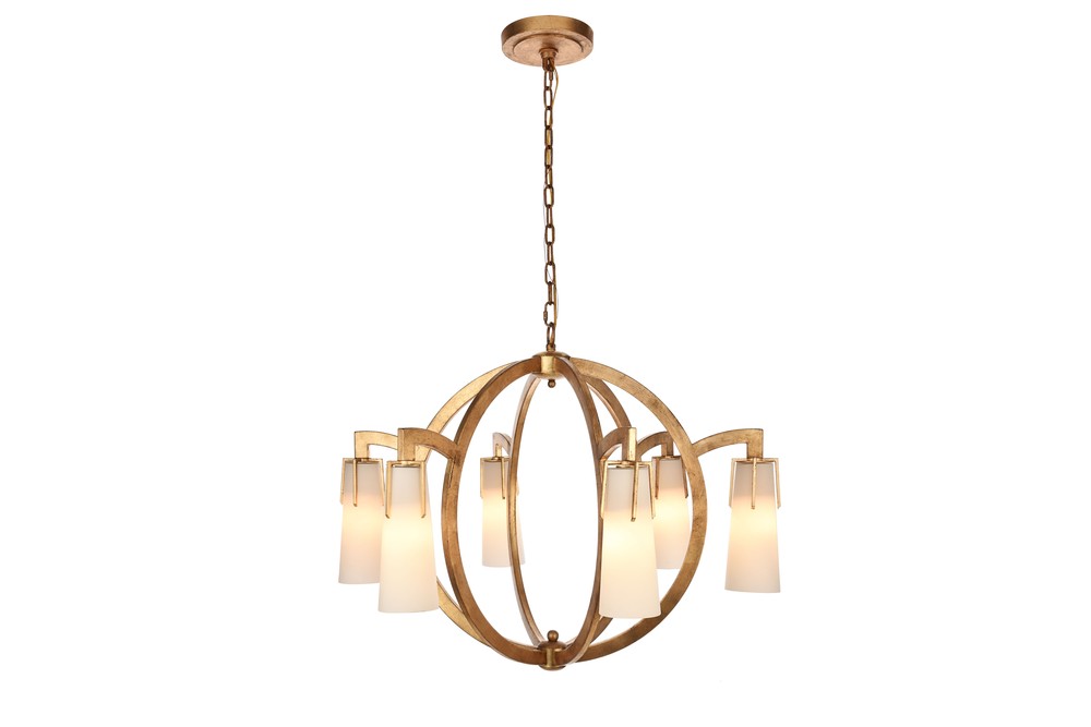 Harlow Nights 6 Light Golden Iron Chandelier