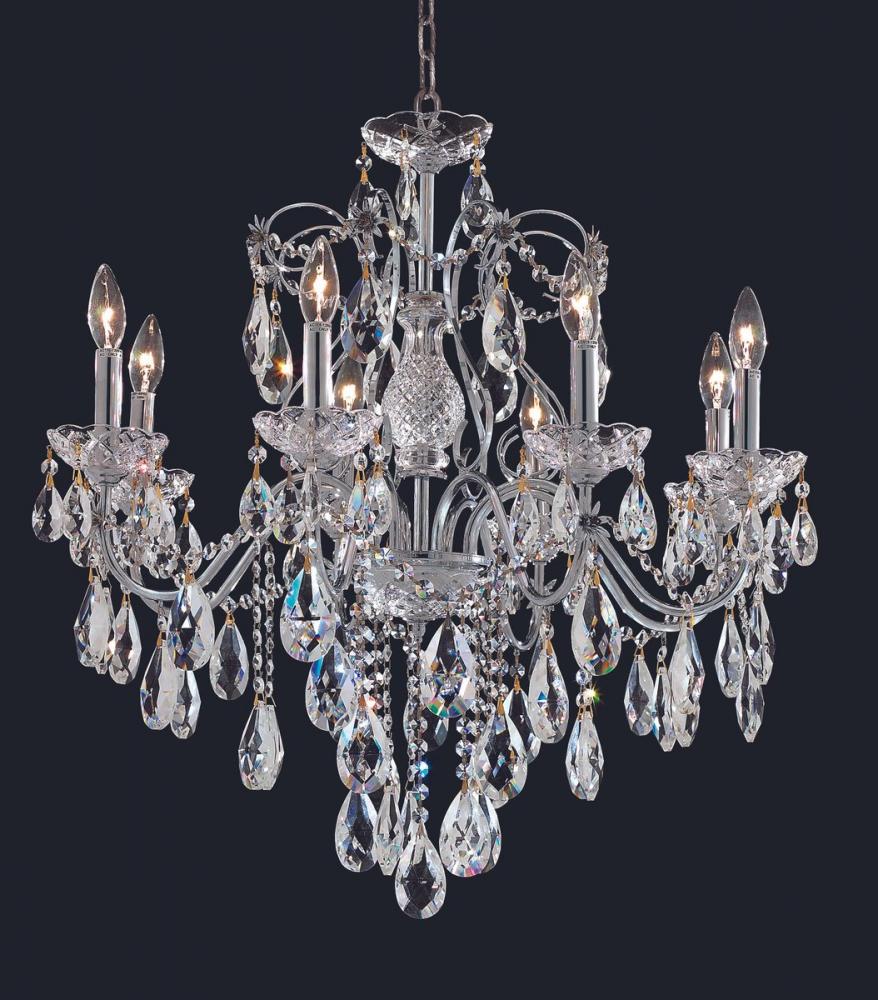 St. Francis 8 Light Chrome Chandelier Clear Royal Cut Crystal