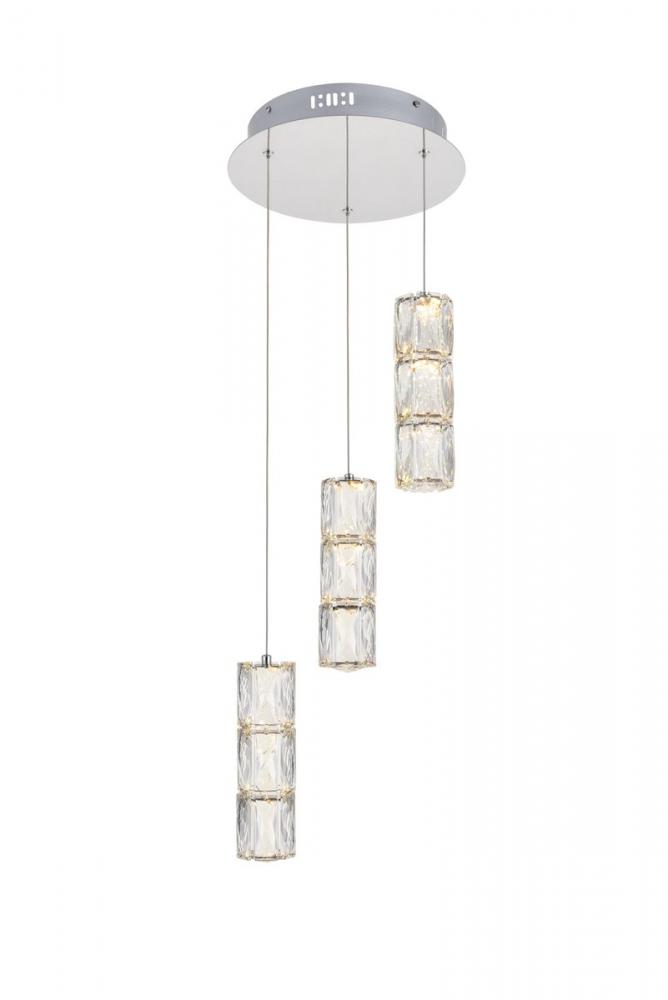 Polaris LED Light Chrome Pendant Clear Crystal