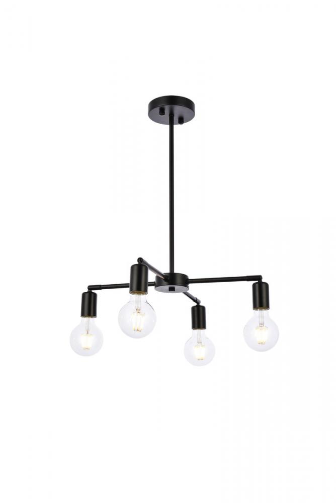 Cairo 4 lights black pendant