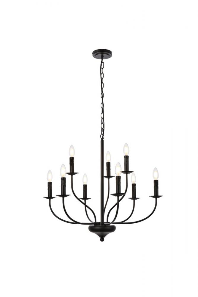 Westley 9 lights pendant in black