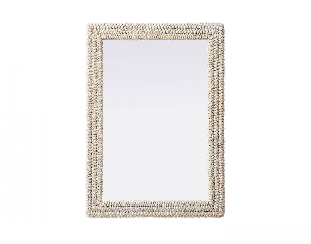 Rectangle Cornhusk Mirror 30x42 in Linen White