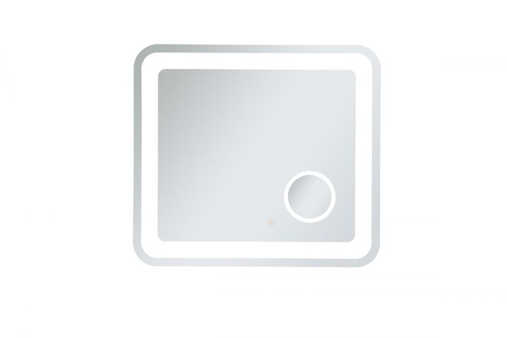 Lux 27in x 30in Hardwired LED mirror with magnifier and color changing temperature