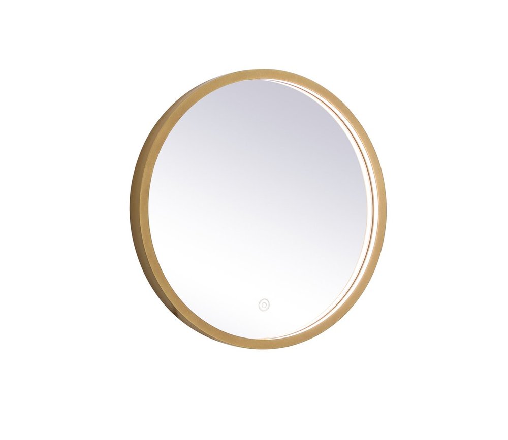 Pier 18 inch LED mirror with adjustable color temperature 3000K/4200K/6400K in brass