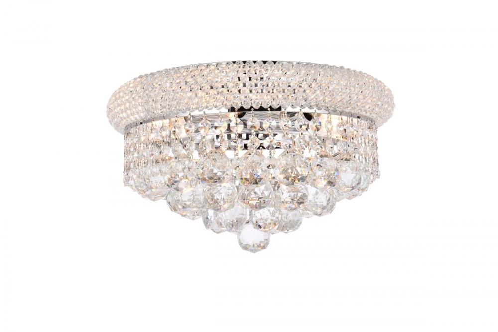 Primo 6 Light Chrome Flush Mount Clear Royal Cut Crystal