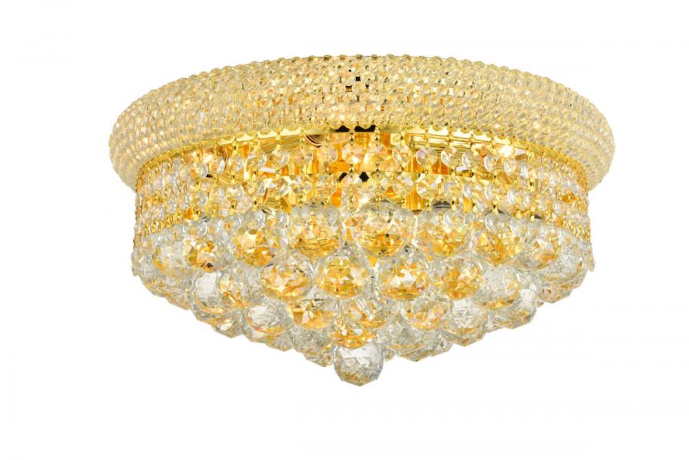 Primo 8 Light Gold Flush Mount Clear Royal Cut Crystal