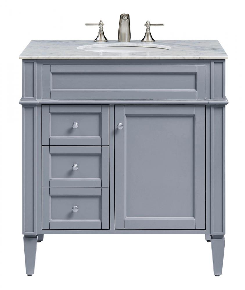 32 In. Single Bathroom Vanity Set In Grey