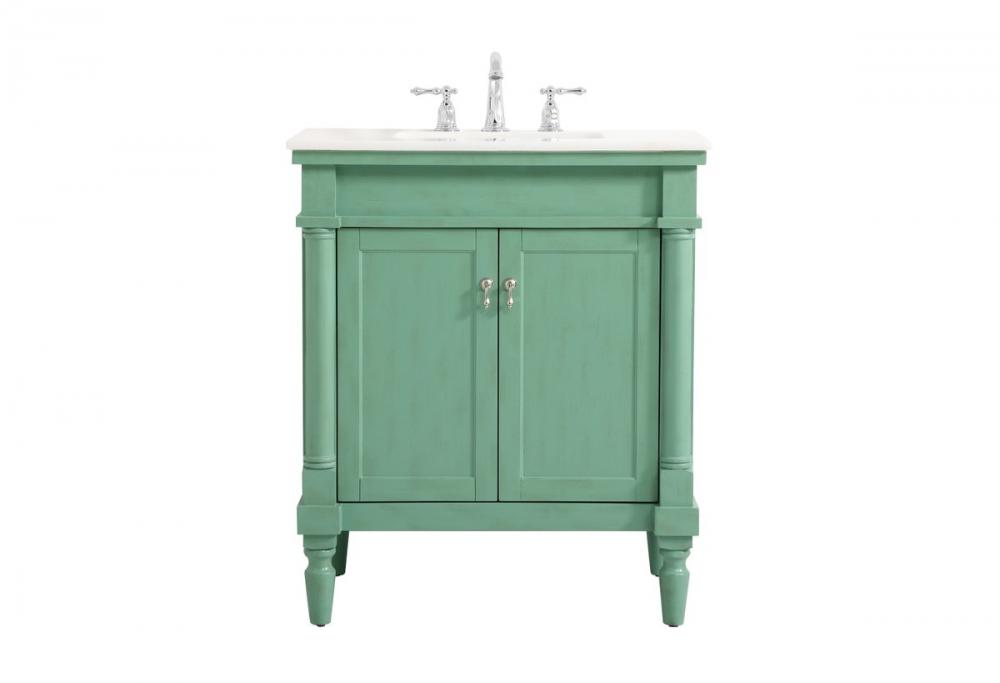 30 inch Single bathroom vanity in vintage mint