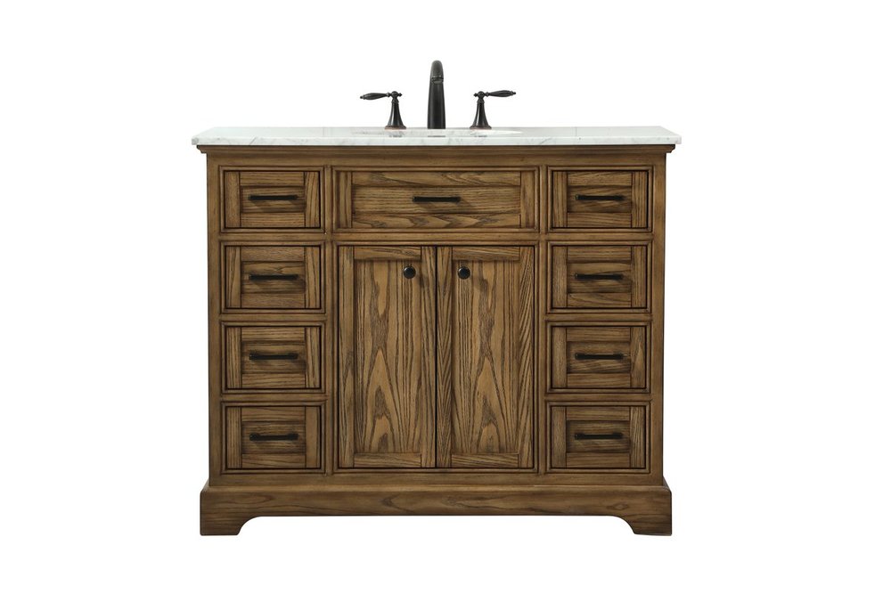 42 inch Single bathroom vanity in driftwood