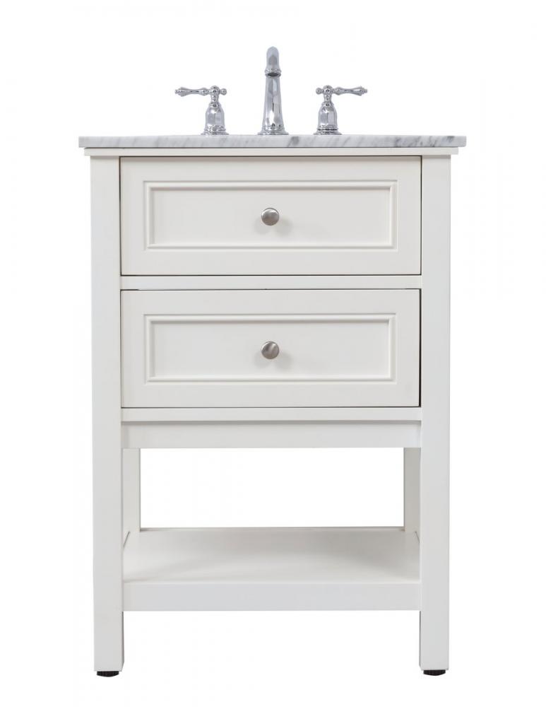 24 In. Single Bathroom Vanity Set in White