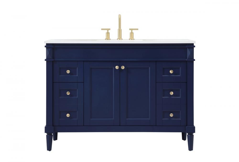 48 inch Single bathroom vanity in blue