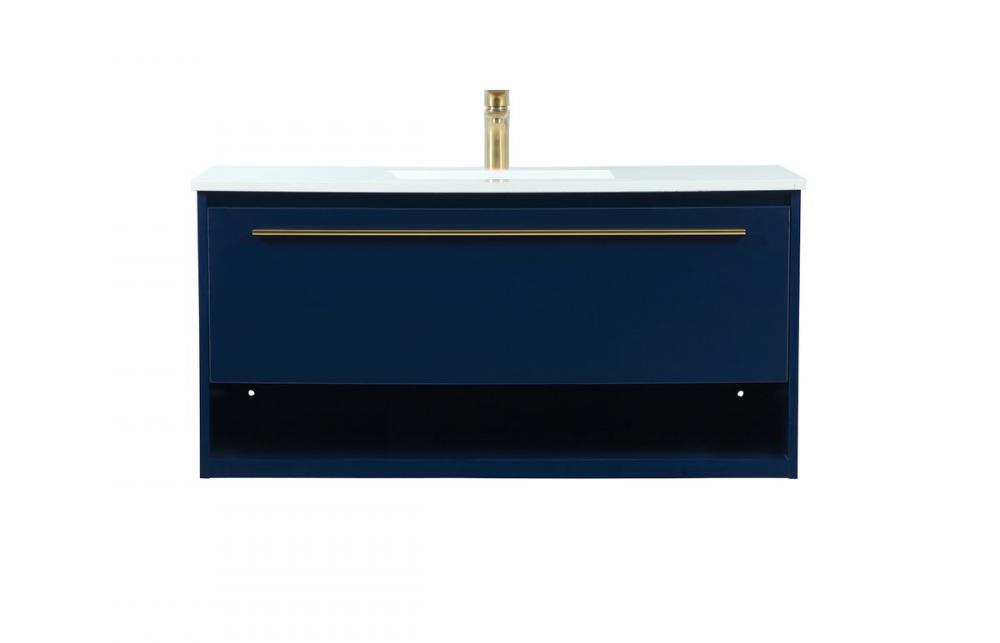 40 inch Single bathroom vanity in blue