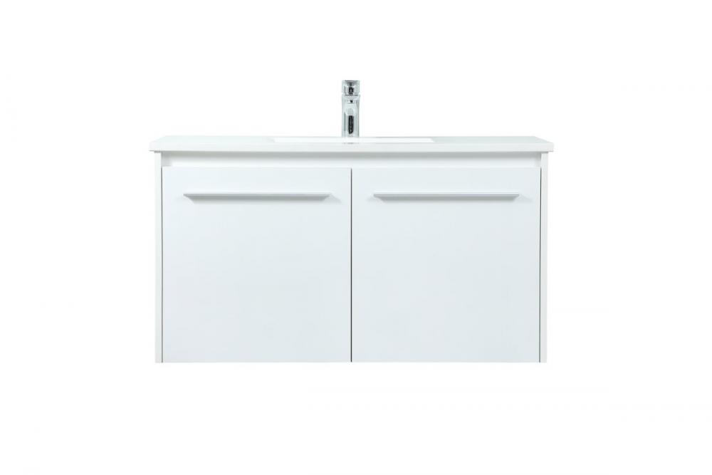 36 Inch Single Bathroom Vanity in White