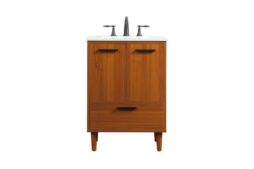 24 inch bathroom vanity in Teak