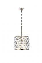 Elegant 1204D14PN/RC - Madison 3 light polished nickel Pendant Clear Royal Cut Crystal