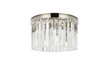 Elegant 1208F16PN/RC - Sydney 3 Light Polished Nickel Flush Mount Clear Royal Cut Crystal