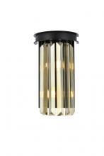 Elegant 1238W8MB-GT/RC - Sydney 2 Light Matte Black Wall Sconce Golden Teak (Smoky) Royal Cut Crystal