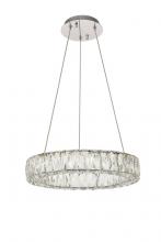 Elegant 3503D17C - Monroe Integrated LED Chip Light Chrome Pendant Clear Royal Cut Crystal