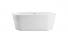 Elegant BT10671GW - 71 inch soaking roll top bathtub in glossy white