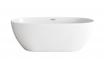 Elegant BT10767GW-BNK - 67 inch Soaking Bathtub in Glossy White with Brushed Nickel Trim