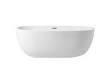 Elegant BT10767GW - 67 inch soaking roll top bathtub in glossy white