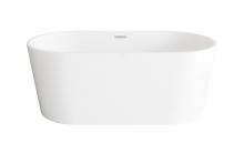 Elegant BT30159GW-BNK - 59 inch Bathtub in Glossy White with Brushed Nickel Trim