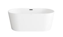 Elegant BT30159GW-MBK - 59 inch Bathtub in Glossy White with Matte Black Trim