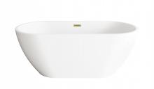 Elegant BT30359GW-BGD - 59 inch Bathtub in Glossy White with Brushed Gold Trim