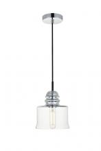 Elegant LD2253C - Kenna 1 Light Chrome Pendant with Clear Glass