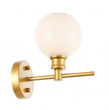 Elegant LD2311BR - Collier 1 light Brass and Frosted white glass Wall sconce