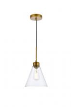 Elegant LD2501BR - Mera 1 Light Brass Pendant