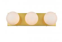 Elegant LD7303W22BRA - Jaylin 3 Light Brass and Frosted White Bath Sconce